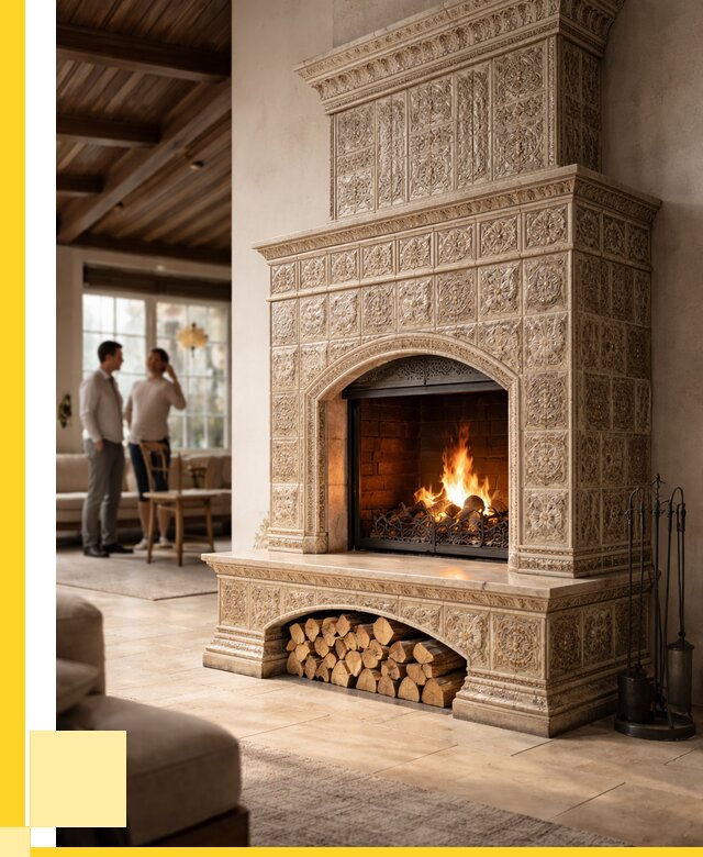 Купить изразцовый камин в Балтийске от 254875 р. | ЭриданБлт