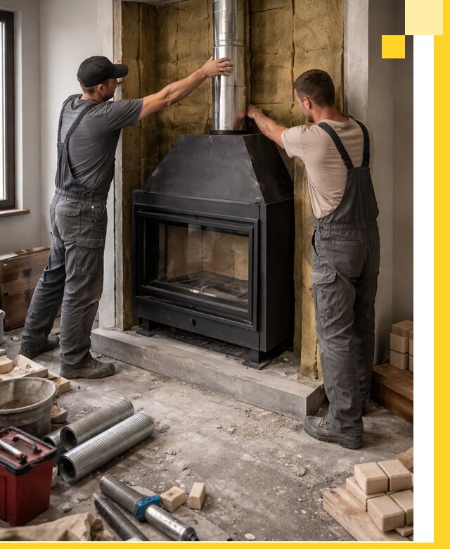 Изготовление и монтаж закрытых каминов в Балтийске под ключ