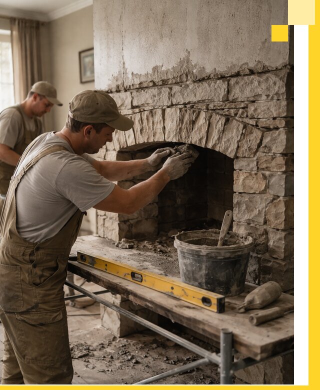 Изготовление каминов под ключ в Балтийске, монтаж и отделка