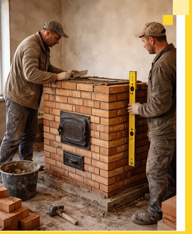 Отопительные печи под ключ в Балтийске, установка и сборка