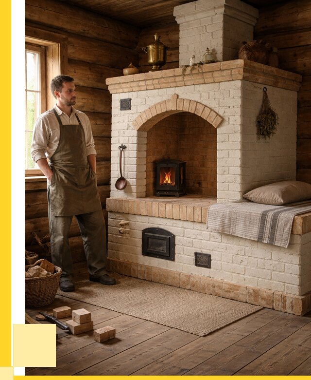 Русские печи с лежанкой под ключ в Балтийске от 152925 р. ЭриданБлт