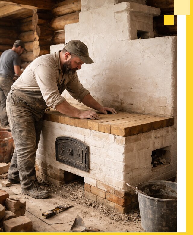 Проектирование и установка русской печи с лежанкой в Балтийске