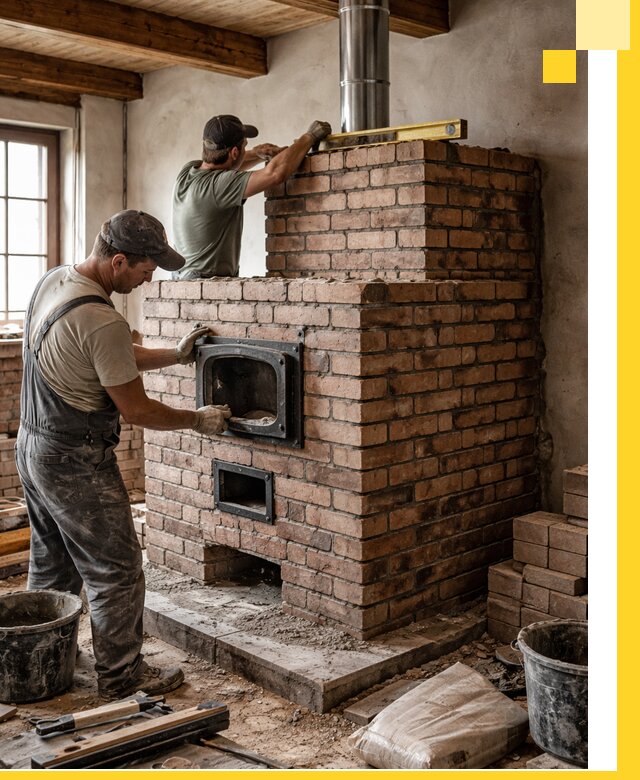 Печи для загородного дома под ключ в Балтийске — монтаж и сервис