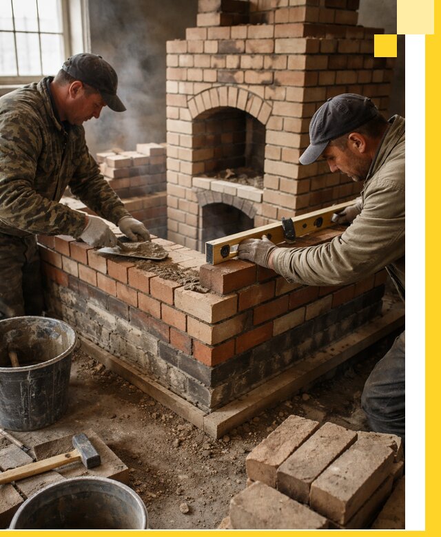 Изготовление и монтаж печей и каминов из кирпича в Балтийске