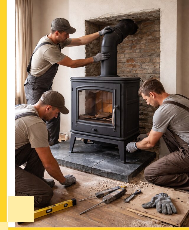 Монтаж печи камина в частном доме в Балтийске от 25488 р. | ЭриданБлт