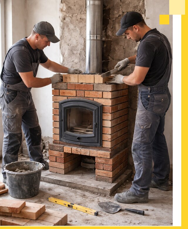 Монтаж печи камина под ключ в Балтийске с гарантией и пусконаладкой