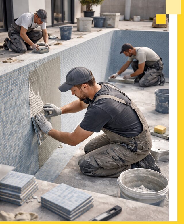 Облицовка бассейнов в Балтийске плитка мозаика гидроизоляция