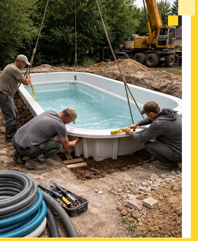 Установка и монтаж композитных бассейнов под ключ в Балтийске