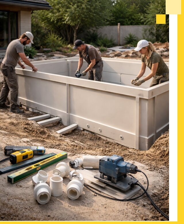 Установка полипропиленовых бассейнов под ключ в Балтийске