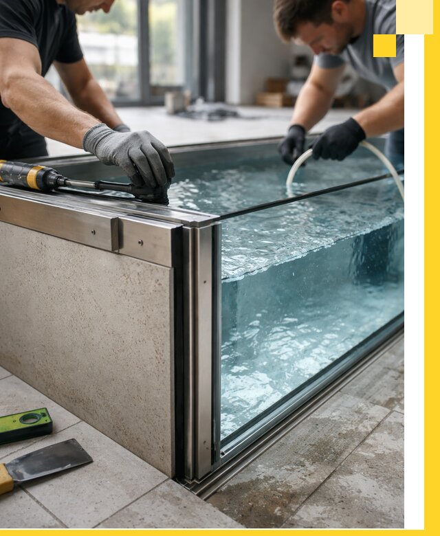 Проектирование и монтаж стеклянных бассейнов в Балтийске