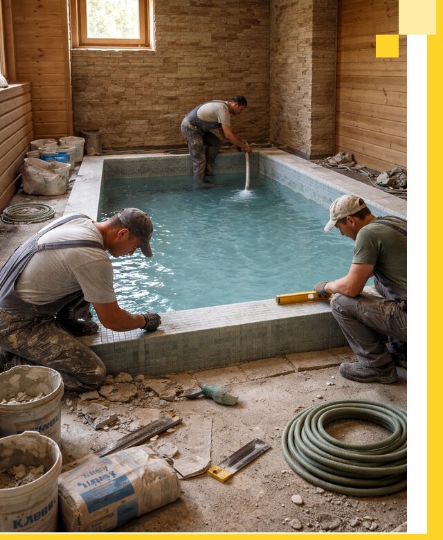 Проектирование и строительство бассейнов для бани в Балтийске