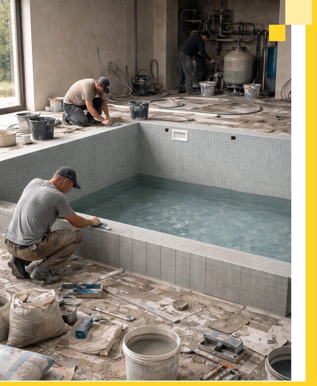 Строительство и монтаж бассейнов в помещении в Балтийске