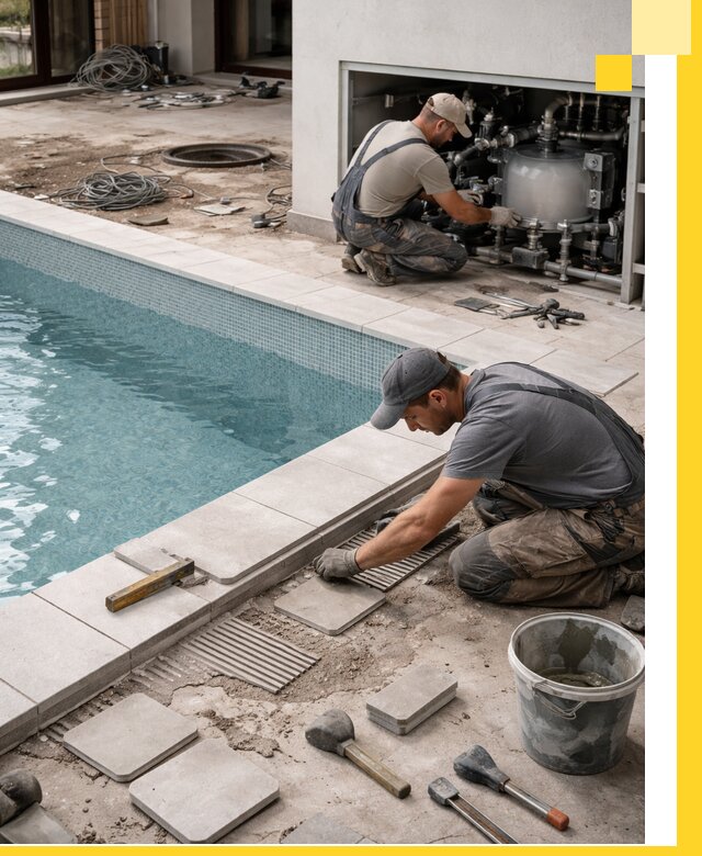 Строительство и монтаж бассейнов в коттедже в Балтийске