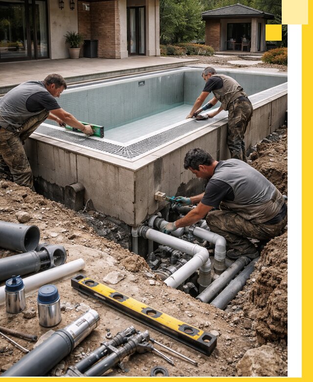 Строительство переливных бассейнов в Балтийске под ключ