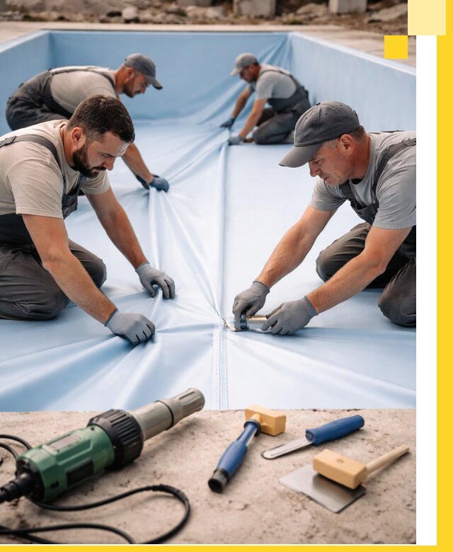 ПВХ пленка для бассейнов с монтажом и гарантией в Балтийске