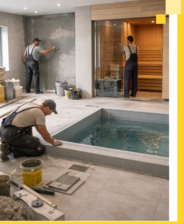 Проектирование и строительство сауны с бассейном в Балтийске