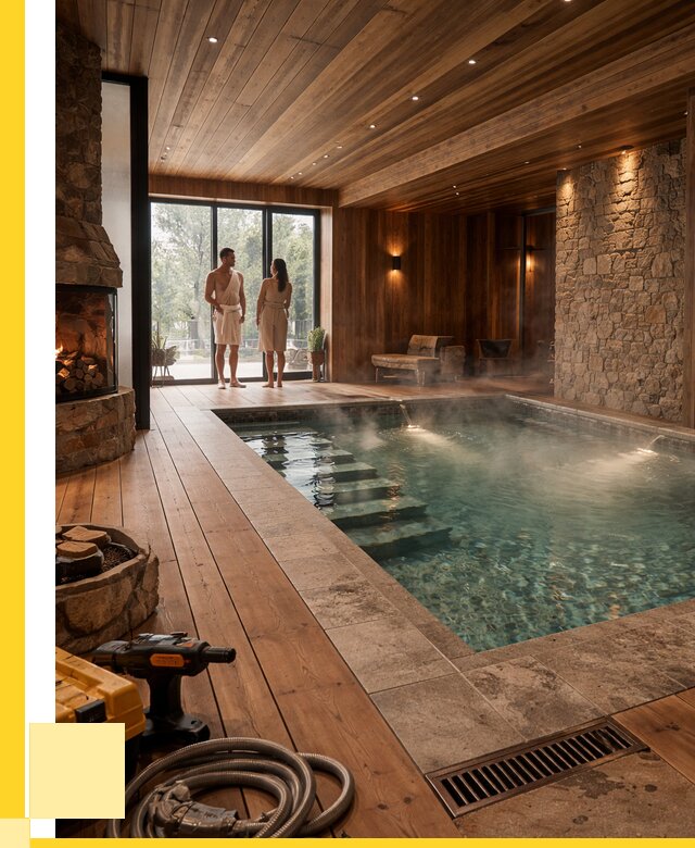 Проекты бань с бассейном под ключ в Балтийске от 76463 р., ЭриданБлт