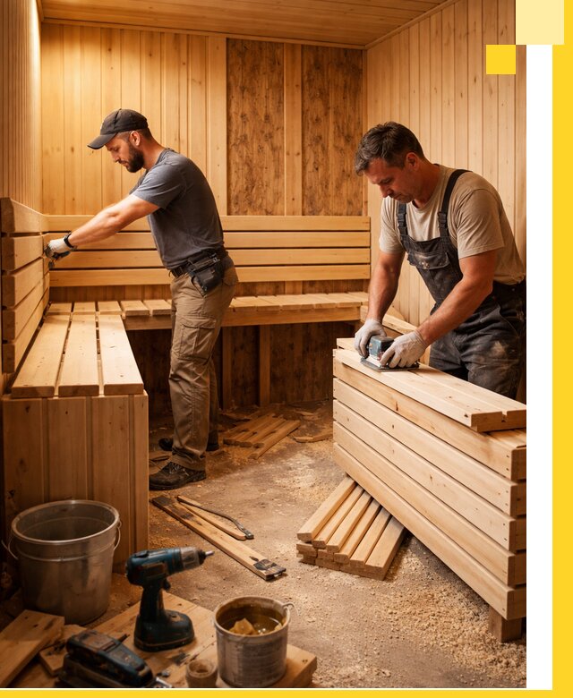 Профессиональный комплексный ремонт саун под ключ в Балтийске