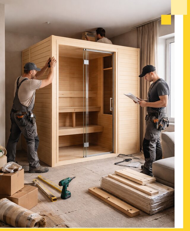 Установка и благоустройство саун в квартире в Балтийске