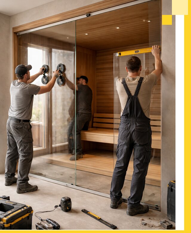 Производство и монтаж стеклянных саун под ключ в Балтийске