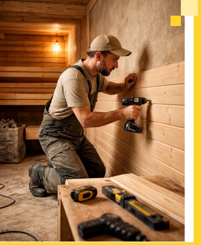 Профессиональная внутренняя отделка бани в Балтийске под ключ