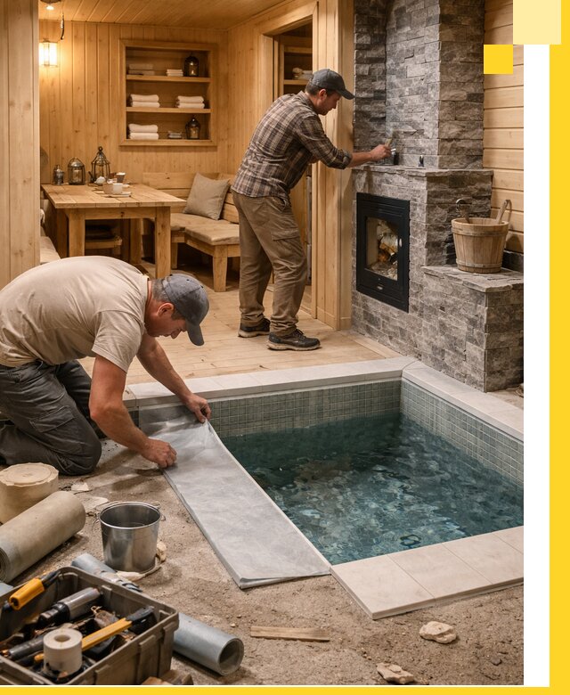 Строительство бань с комнатой отдыха под ключ в Балтийске