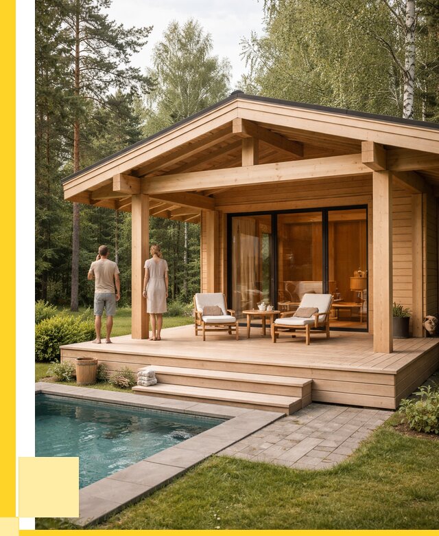 Бани с террасой под ключ в Балтийске от 611700 р. | ЭриданБлт