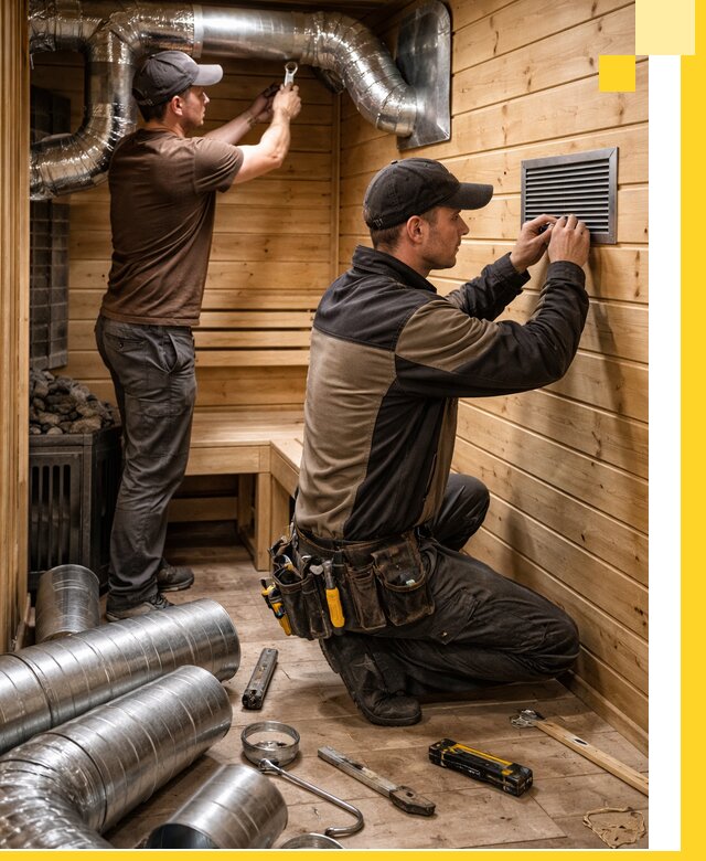 Проектирование и монтаж вентиляции бани в Балтийске под ключ