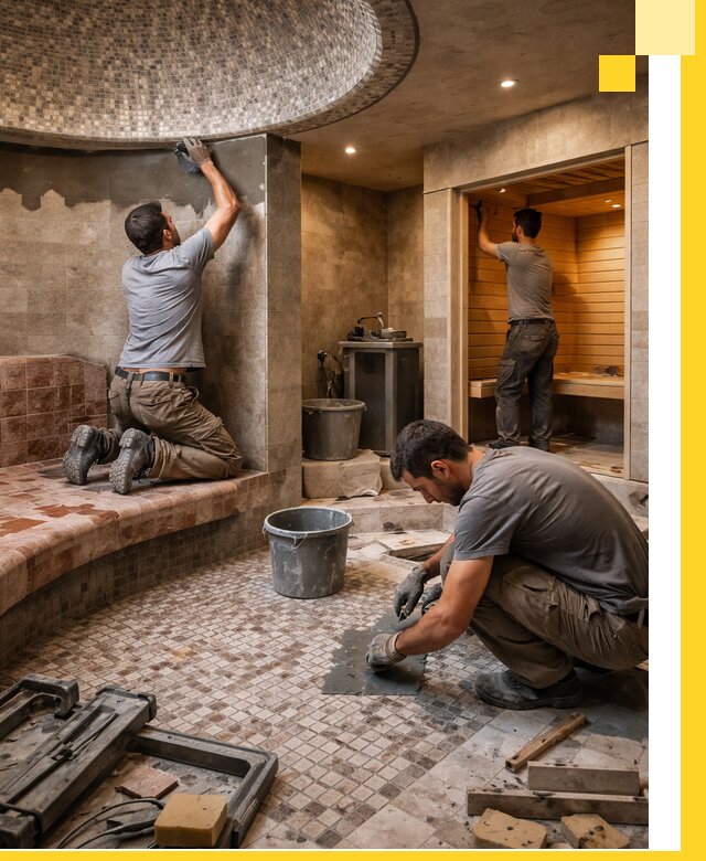 Проект и строительство хамама бани и сауны под ключ в Балтийске