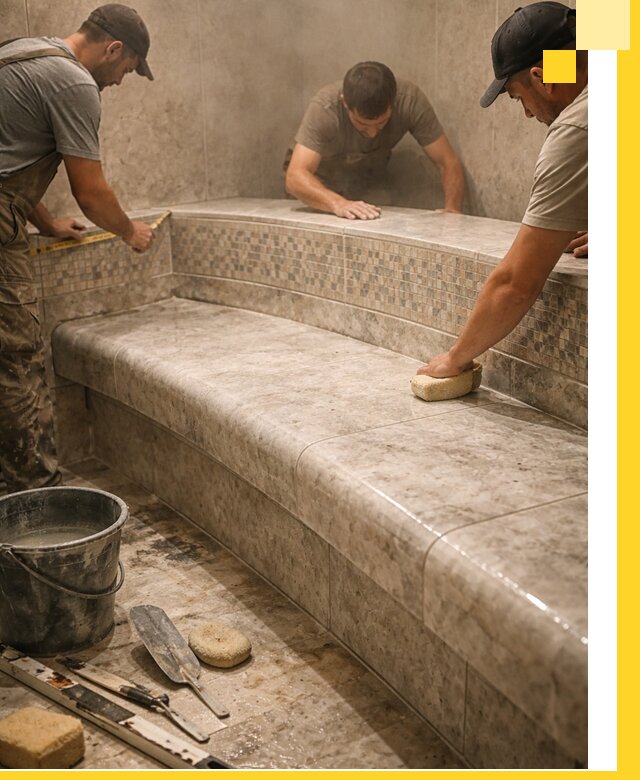 Изготовление и установка сидений для хамама в Балтийске